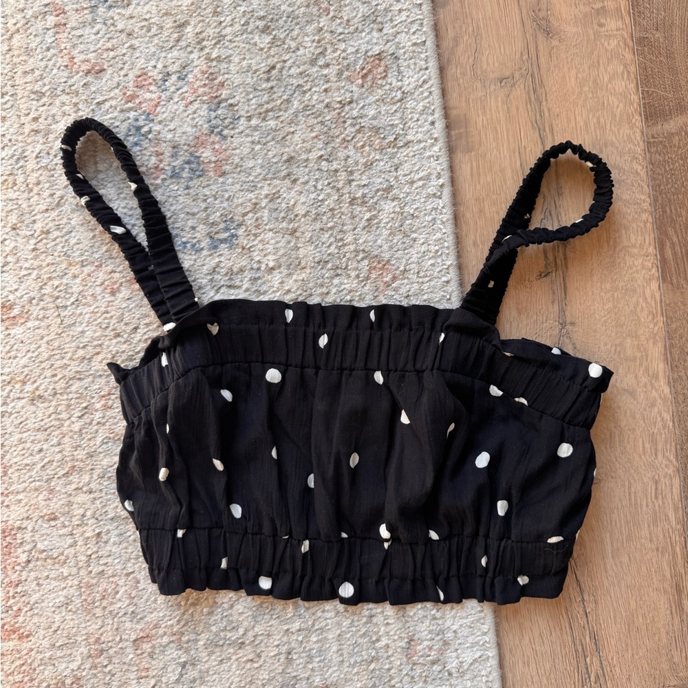 H&M Black and White Polka Dot Top